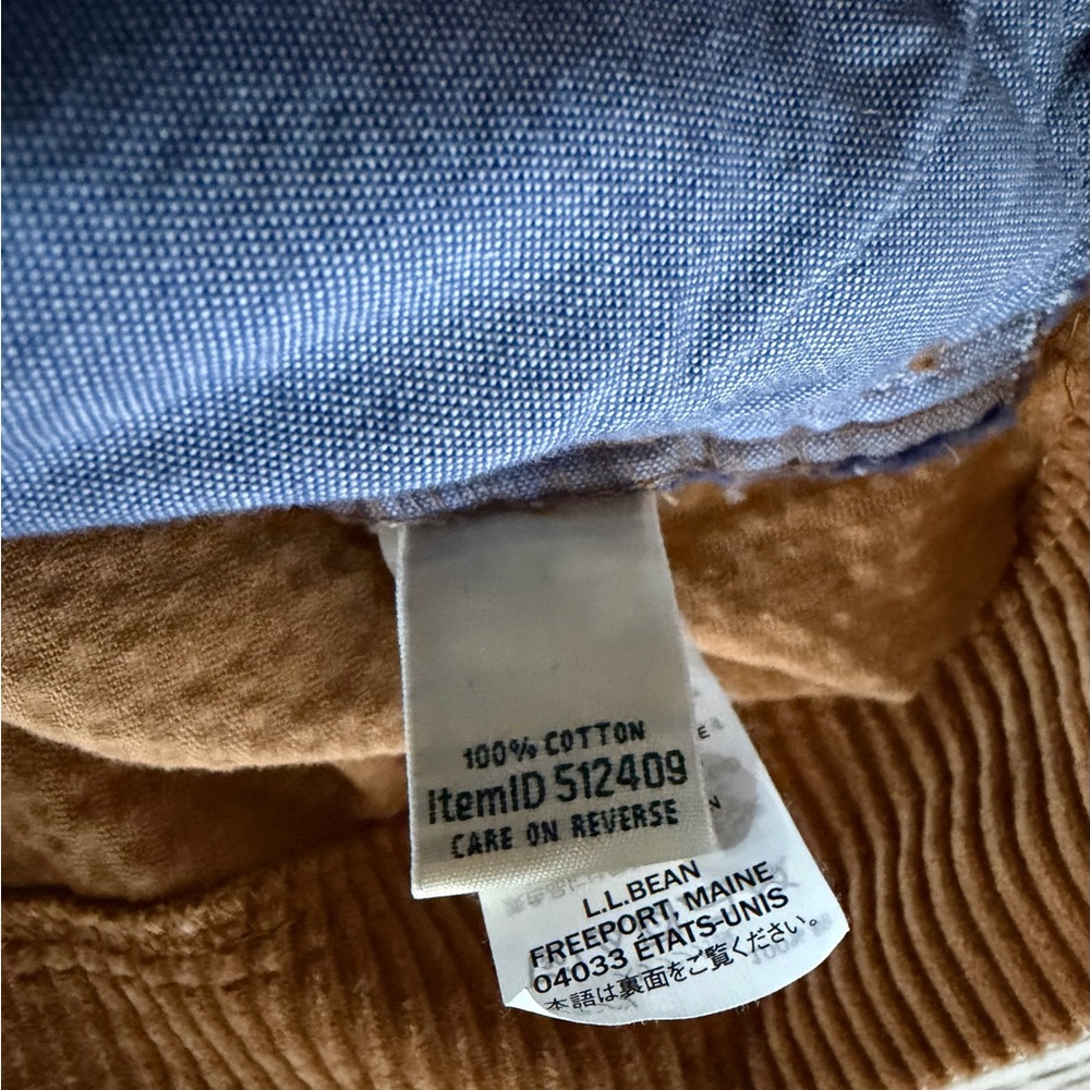 LL Bean Comfort Corduroy Relaxed Shirt Cozy Saddle 100% Cotton Brown - Size 1X - Picture 4 of 7